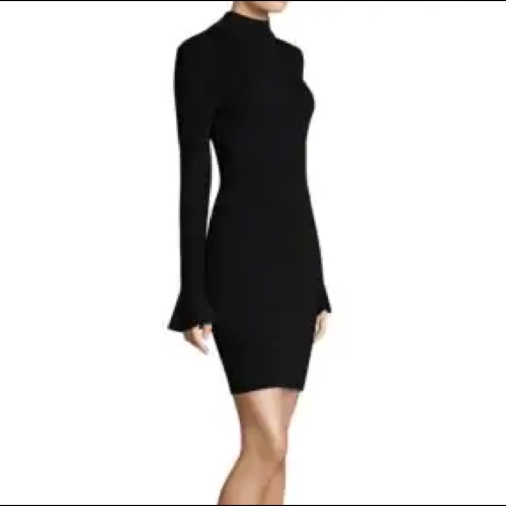 Michael Kors Black Sheath Bell-sleeved Dress